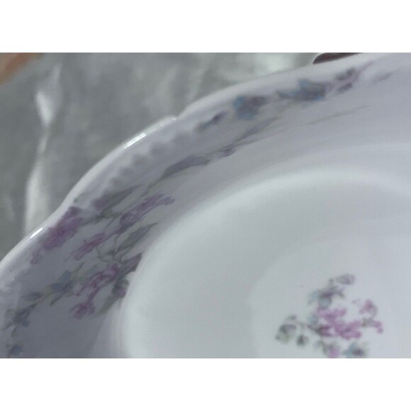 Antique Haviland Limoges NOVA ROSE Princess Sauce Bowl 7’ pink Blue Fleur - Picture 6 of 16